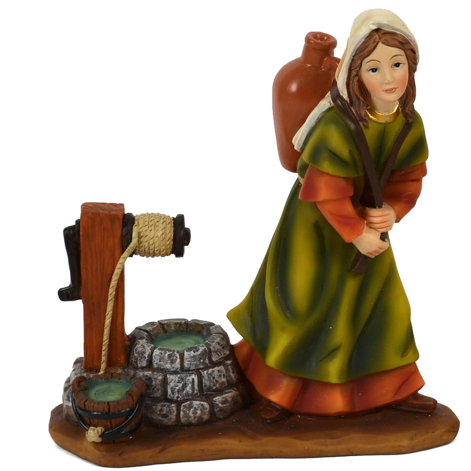 Pastorelle per presepe in poliresina commercianti h 11 cm 4 soggetti - 2