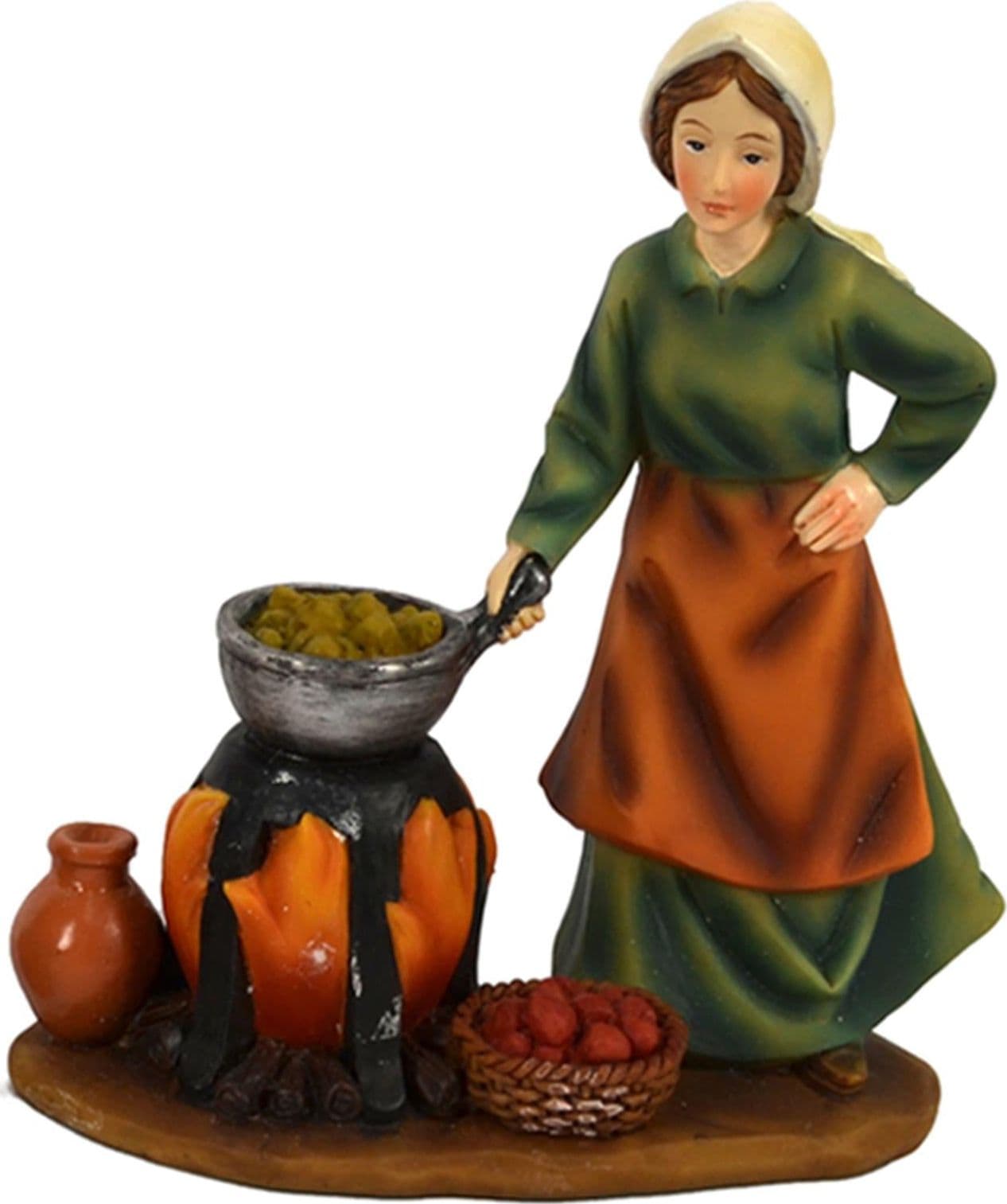 Pastorelle per presepe in poliresina commercianti h 11 cm 4 soggetti - 4
