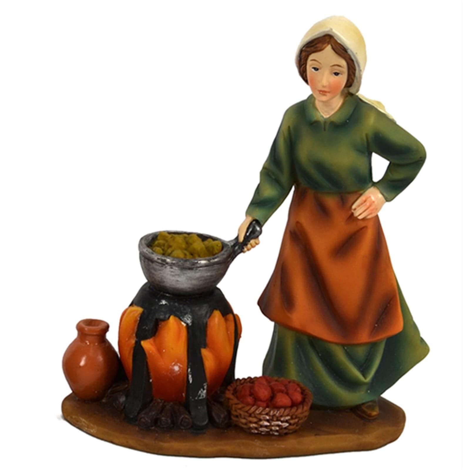 Pastorelle per presepe in poliresina commercianti h 11 cm 4 soggetti - 4