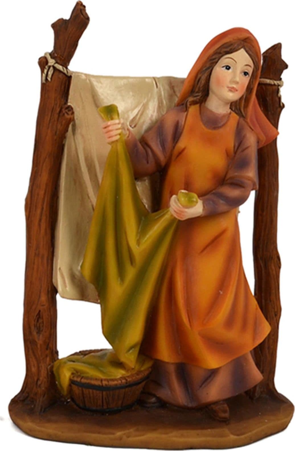Pastorelle per presepe in poliresina commercianti h 11 cm 4 soggetti - 5