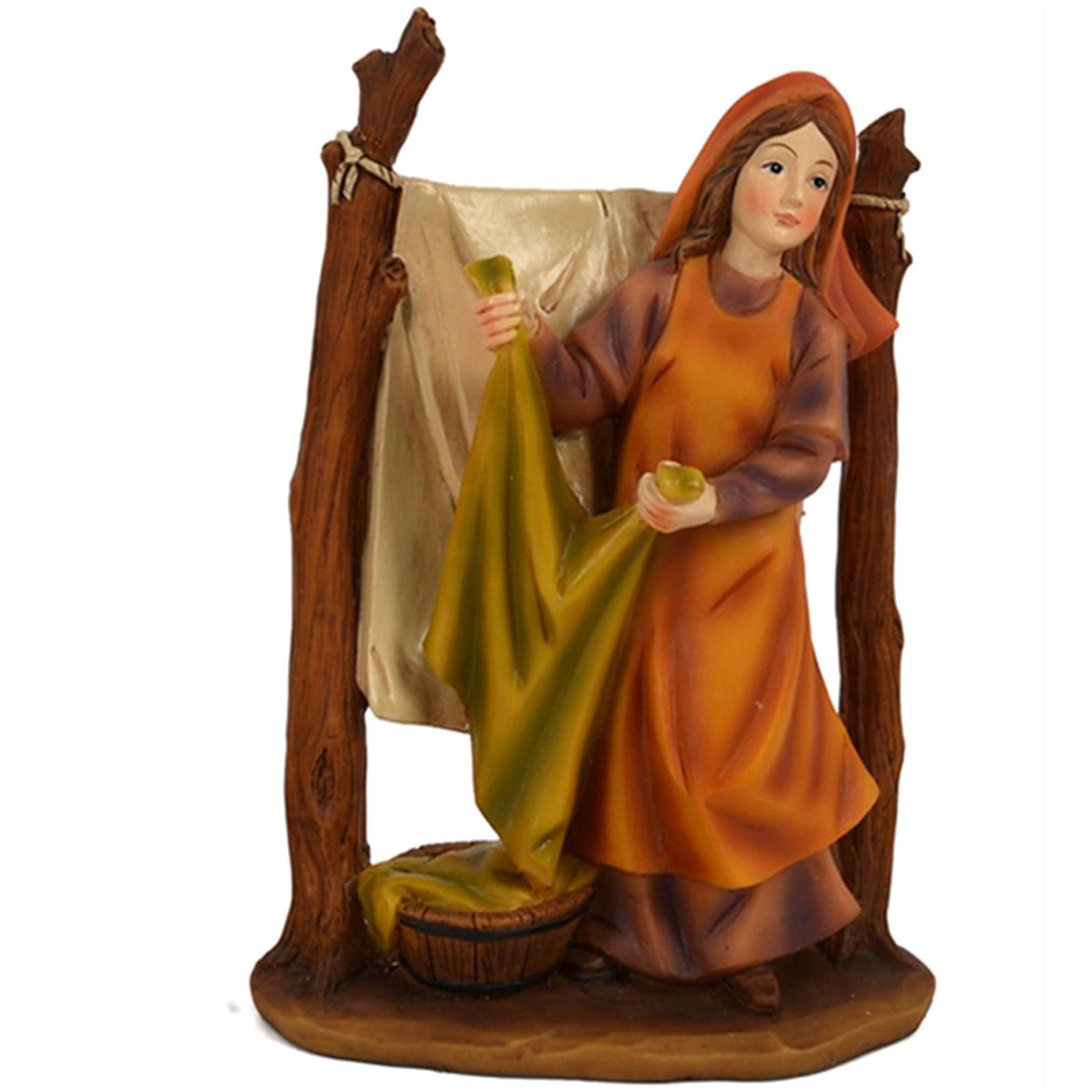 Pastorelle per presepe in poliresina commercianti h 11 cm 4 soggetti - 5