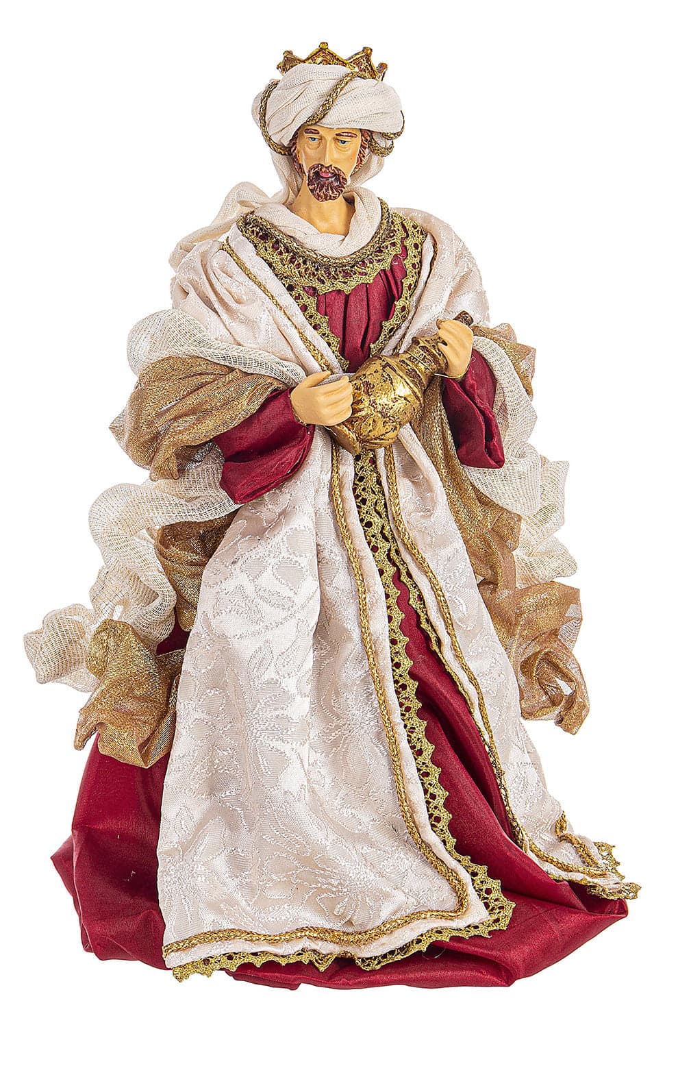 Natività con 3 Re magi con vestiti in velluto statue per presepe - 3