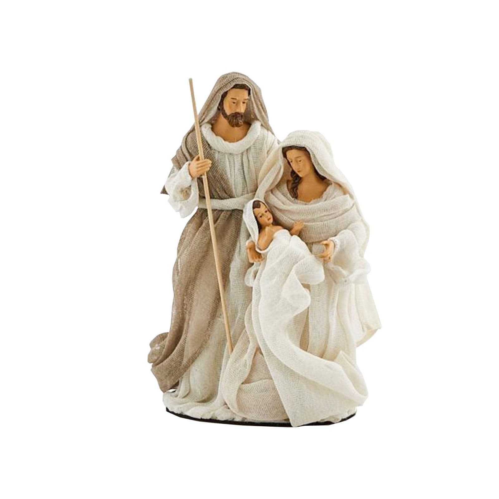 Natività monoblocco "Lord" statue per presepe con vestiti in tessuto h 28 cm - 2