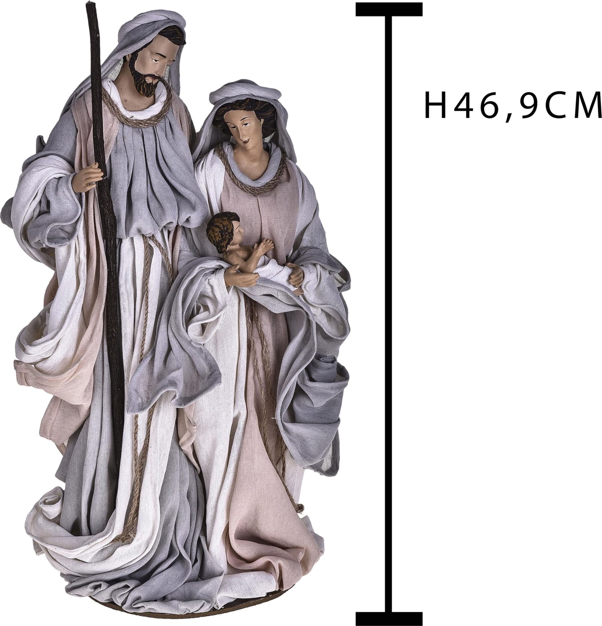 Natività monoblocco per presepe in tessuto decorazione natalizia h 47 cm - 6