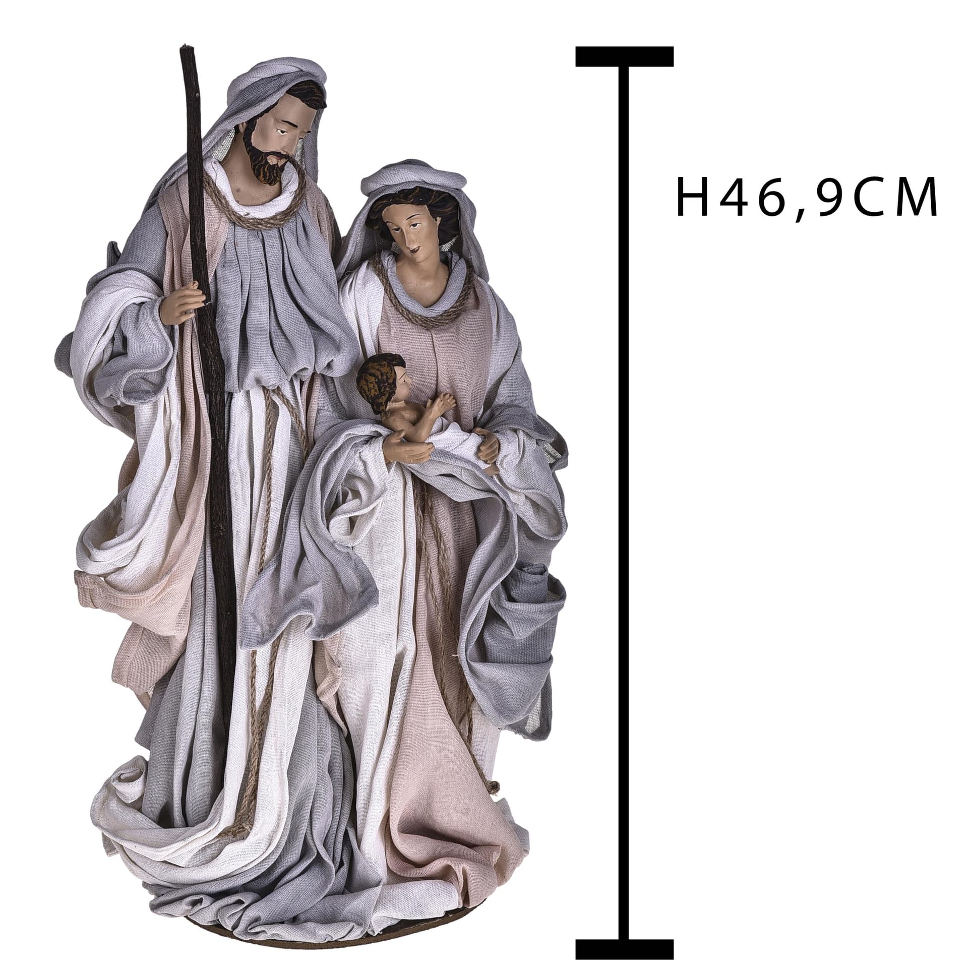 Natività monoblocco per presepe in tessuto decorazione natalizia h 47 cm - 6