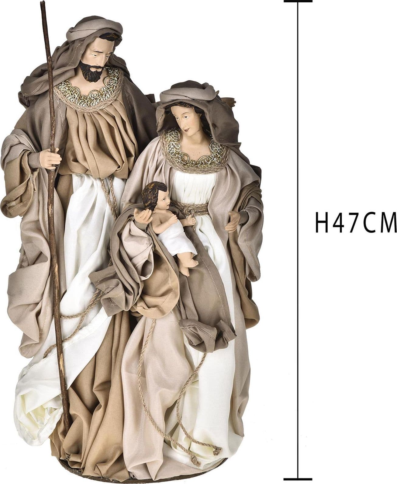 Natività monoblocco per presepe in tessuto decorazione natalizia h 47 cm - 8