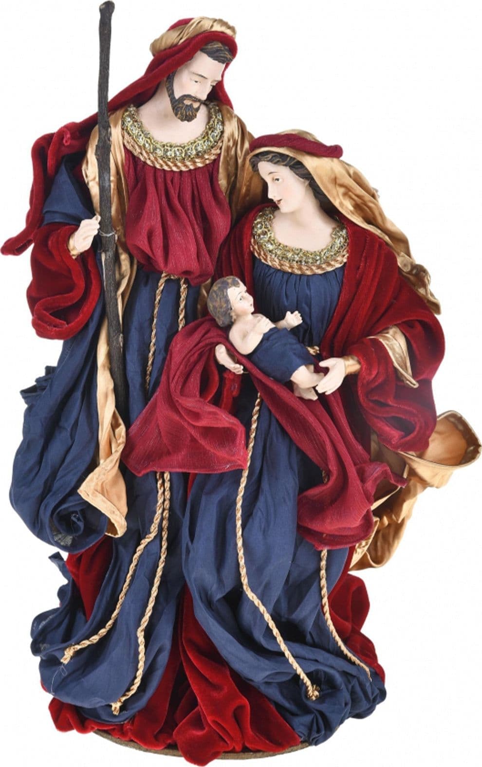 Natività monoblocco per presepe in tessuto decorazione natalizia h 47 cm - 10