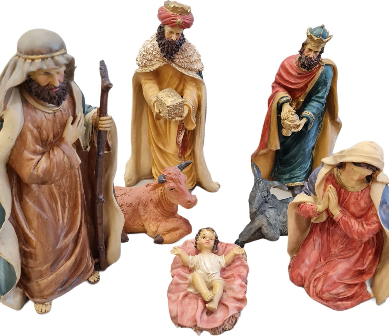 Natività completa con re magi presepe in poliresina 11 soggetti h 29 cm - 2
