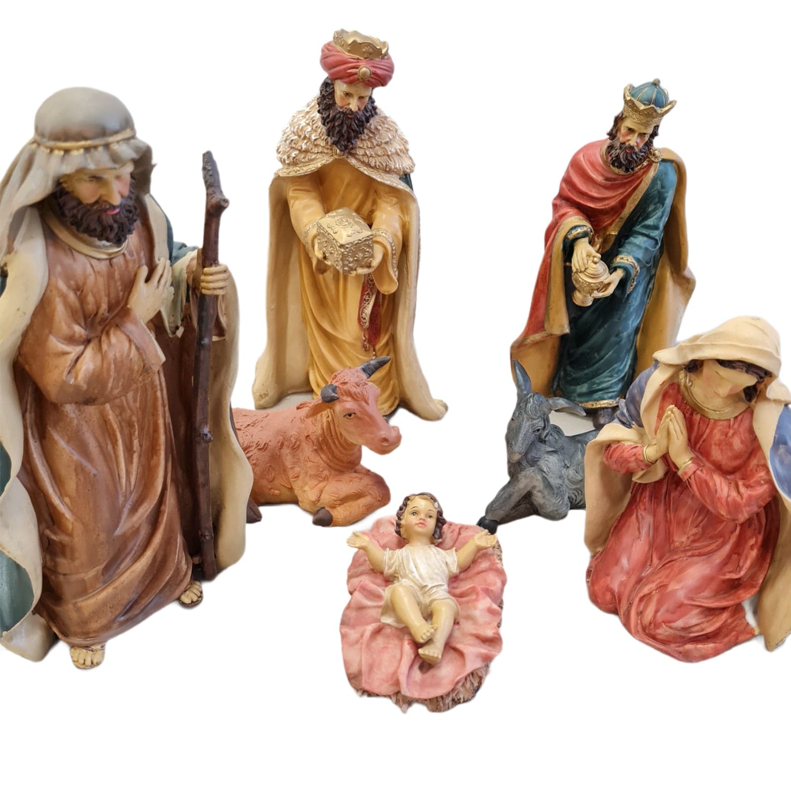 Natività completa con re magi presepe in poliresina 11 soggetti h 29 cm - 2