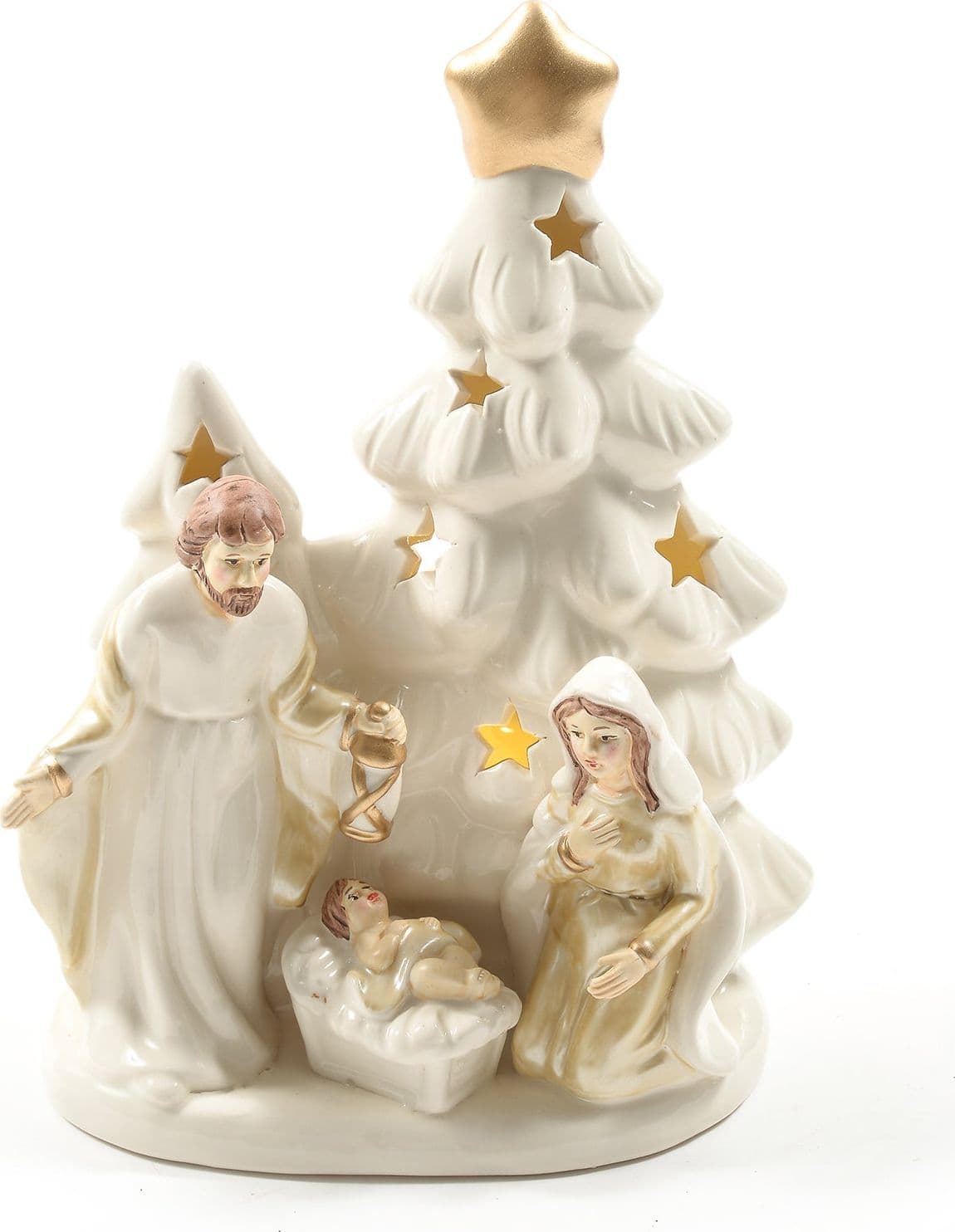 Natività Portacandela in ceramica per presepe arredamento natalizio - 2