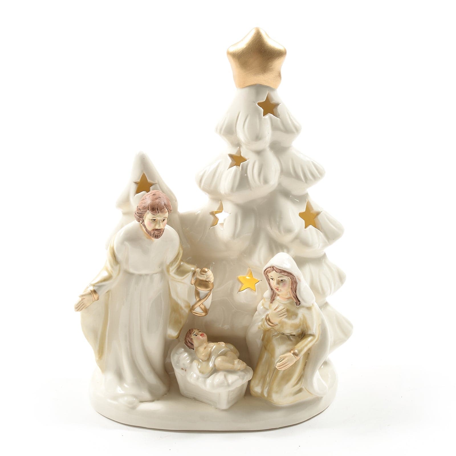 Natività Portacandela in ceramica per presepe arredamento natalizio - 2