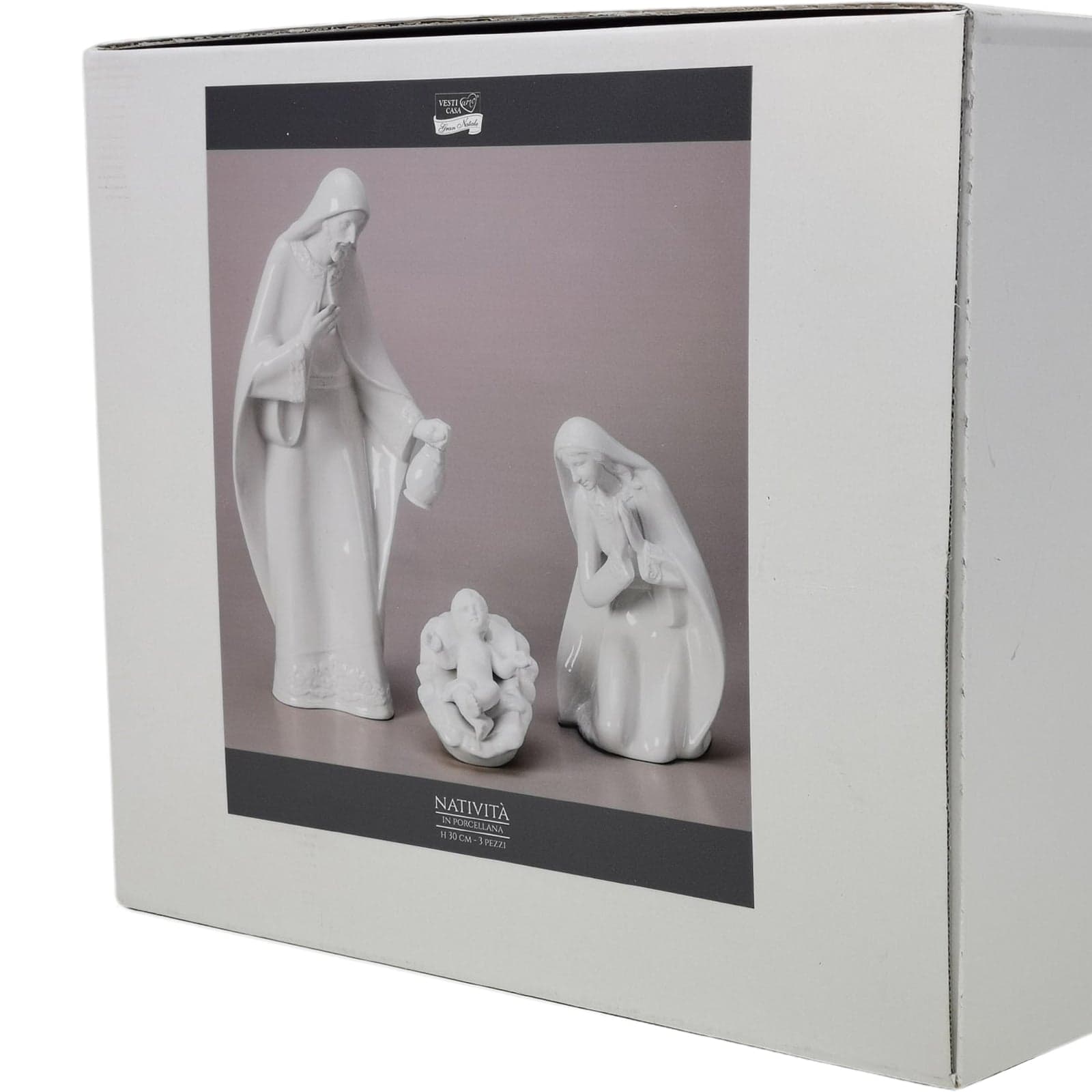 Natività Stilizzata in poliresina Bianca per presepe decorazione Natalizia h 30 cm - 2