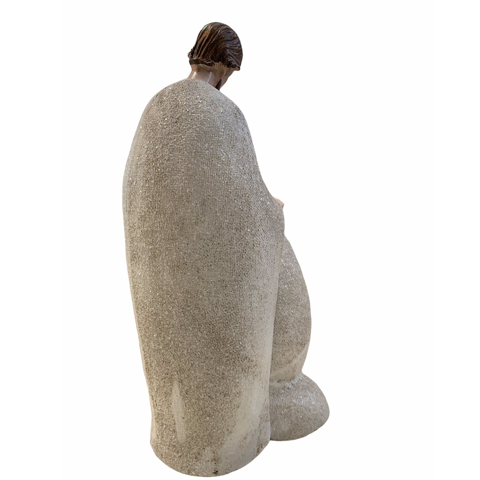 Natività monoblocco h 25.5 cm presepe in poli-resina bianco arredamento natalizio - 2