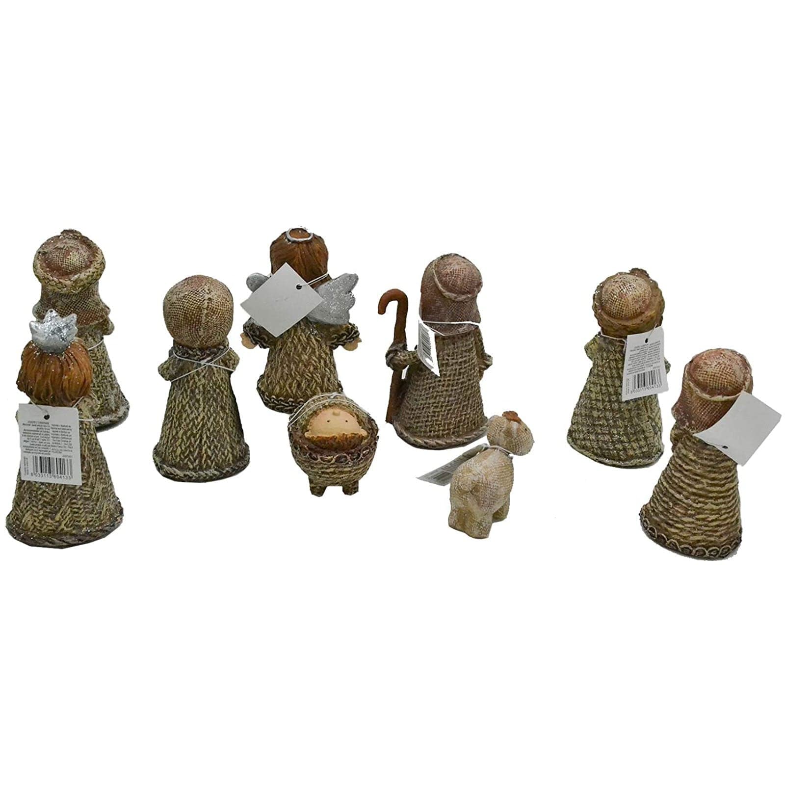 Natività completa con re magi "Tipo Thun" presepe in poliresina 9 soggetti h 11 cm - 2