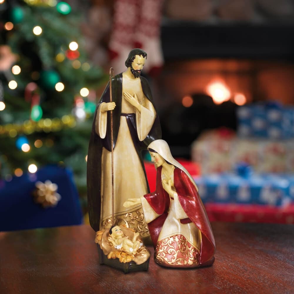 Natività completa con re magi h 35 cm stilizzata per presepe in poli-resina 10 soggetti - 2