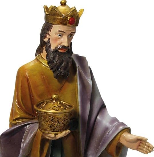 Natività completa con re magi h 40 cm presepe in poli-resina 11 soggetti - 7