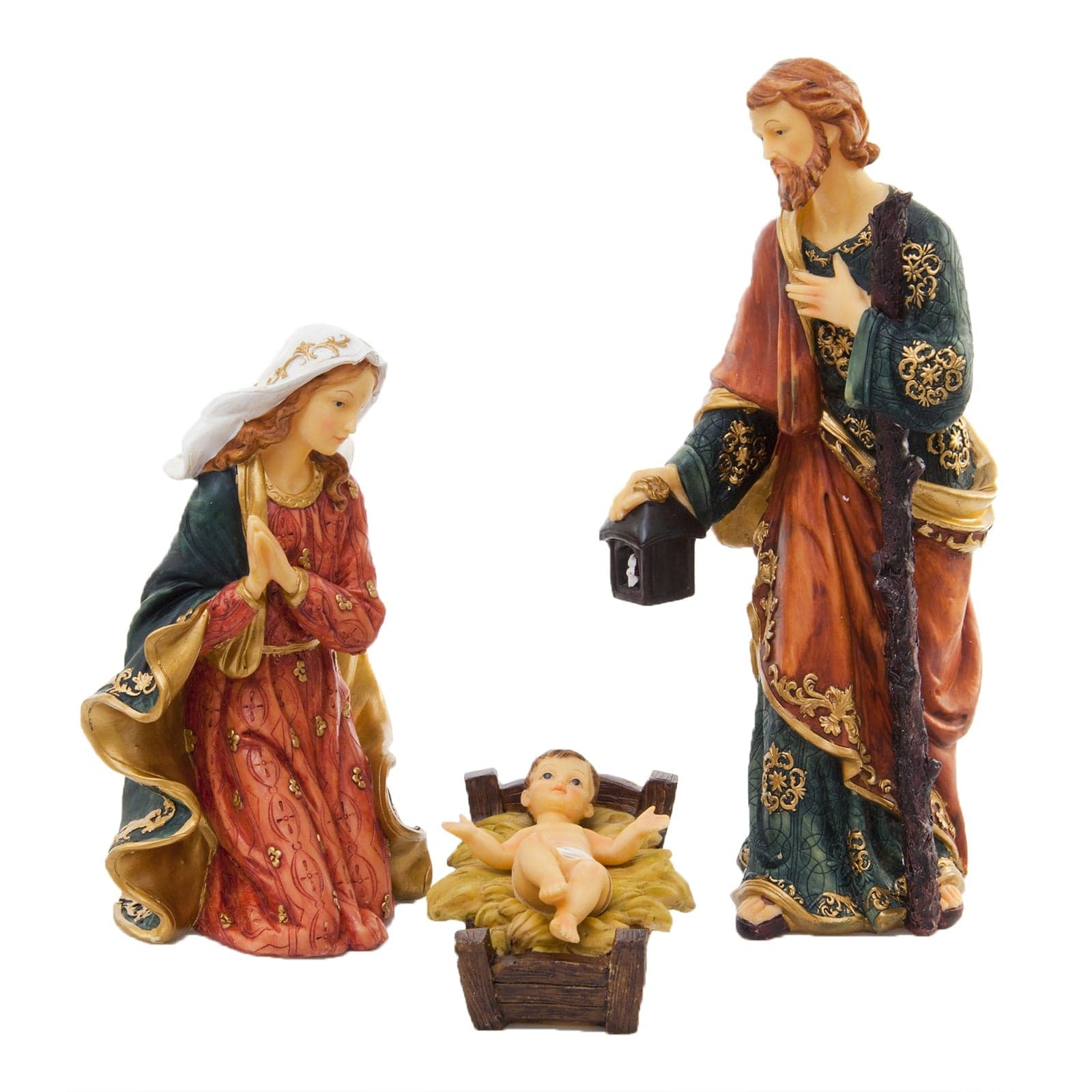 Natività con san Giuseppe e la Madonna h 38 cm presepe in poli resina decorazione natalizia
