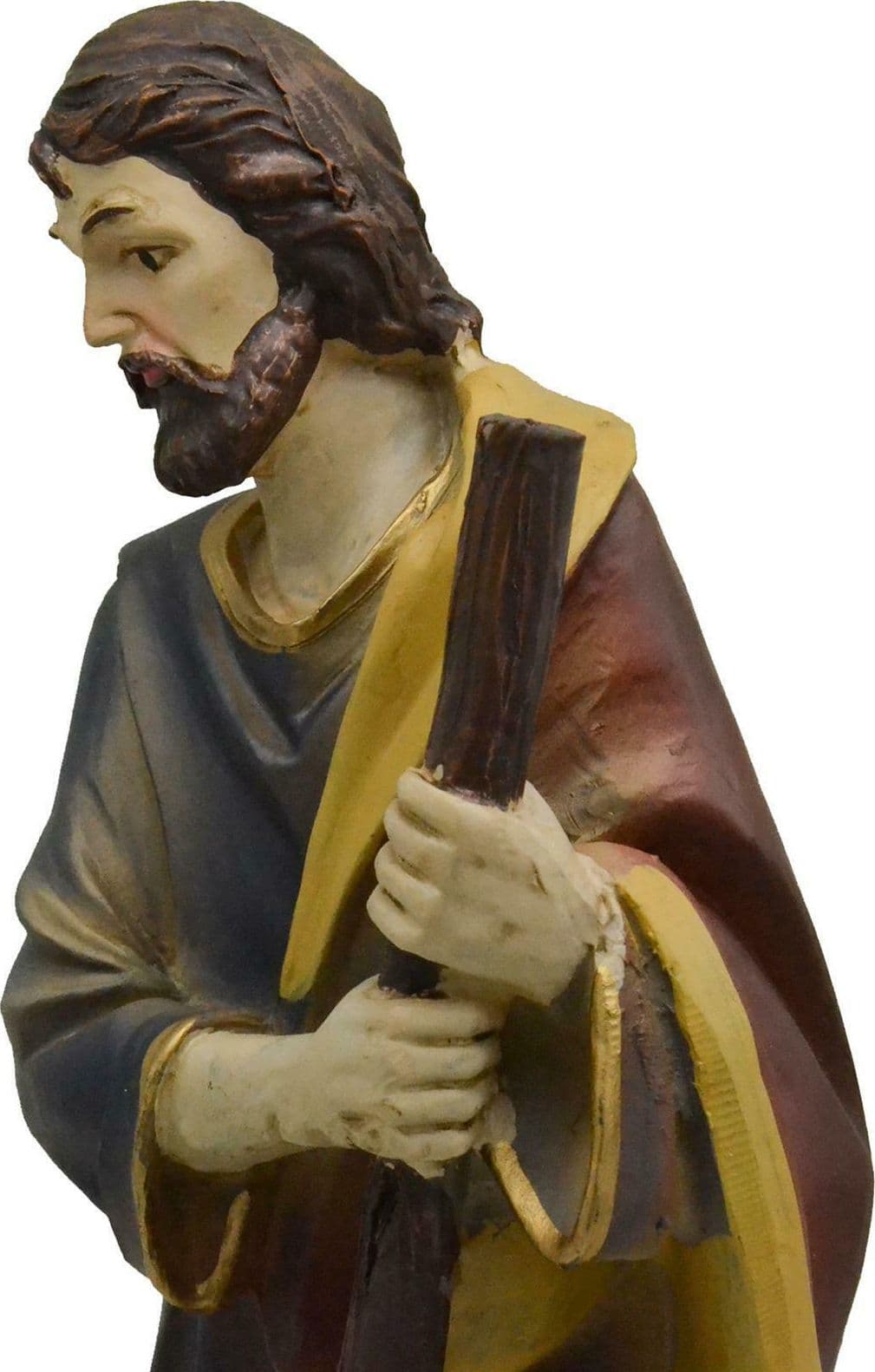 Statuina "San Giuseppe" per presepe natività in poliresina decorata a mano - 3