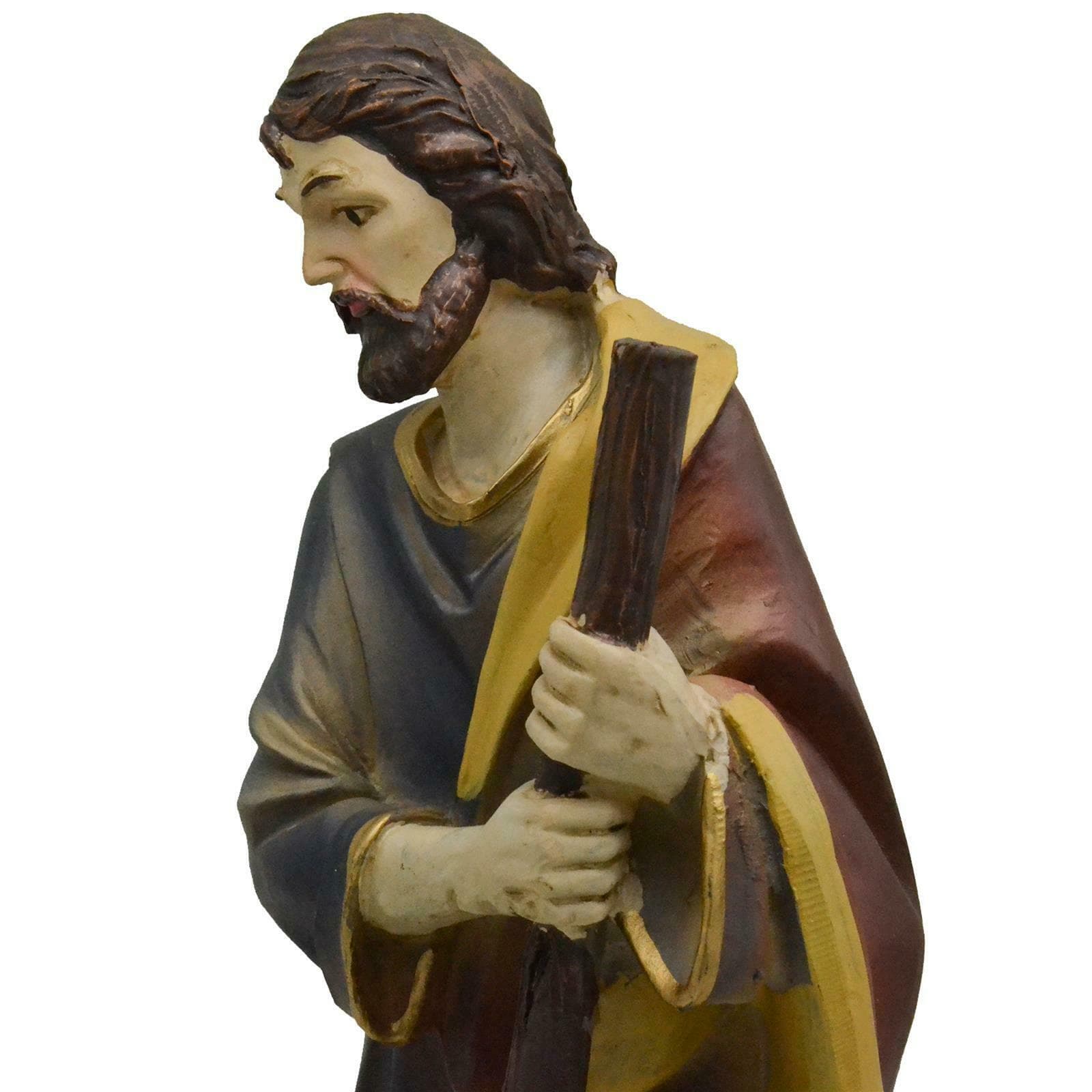 Statuina "San Giuseppe" per presepe natività in poliresina decorata a mano - 3