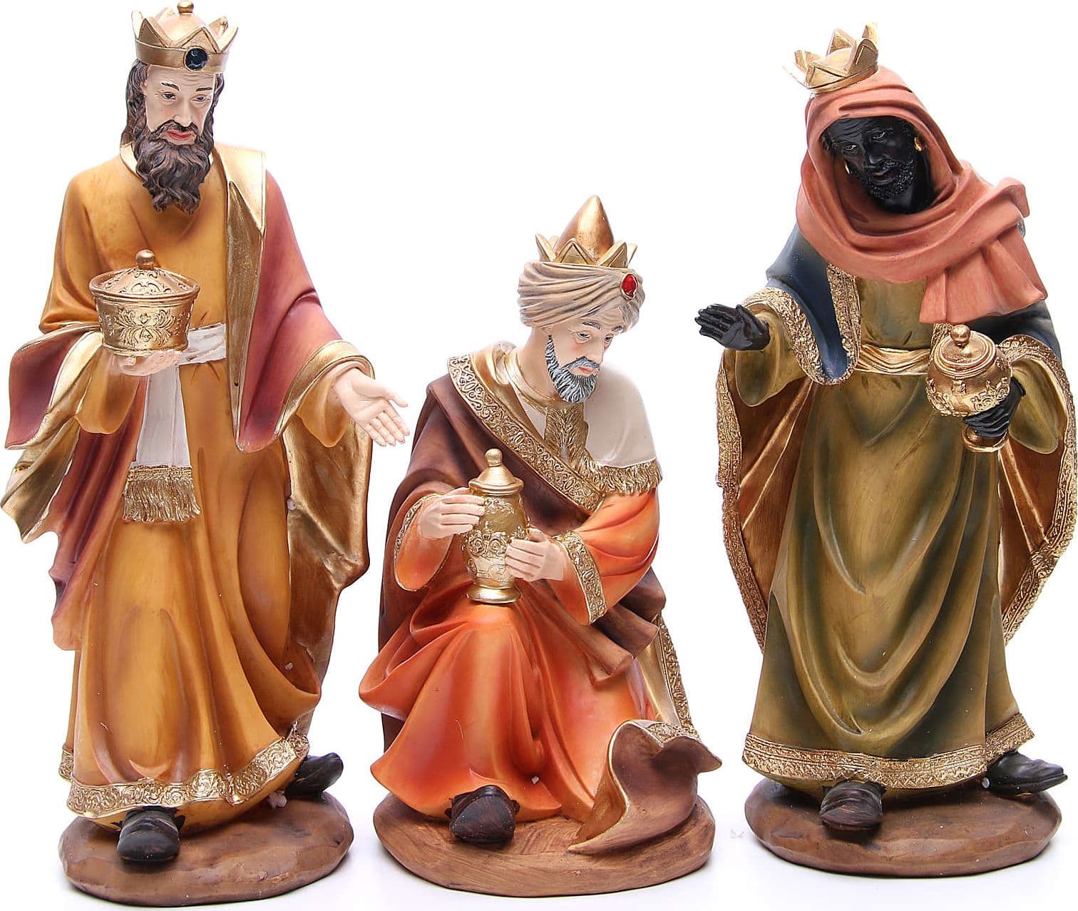Natività completa con re magi presepe in poliresina 11 soggetti - 3