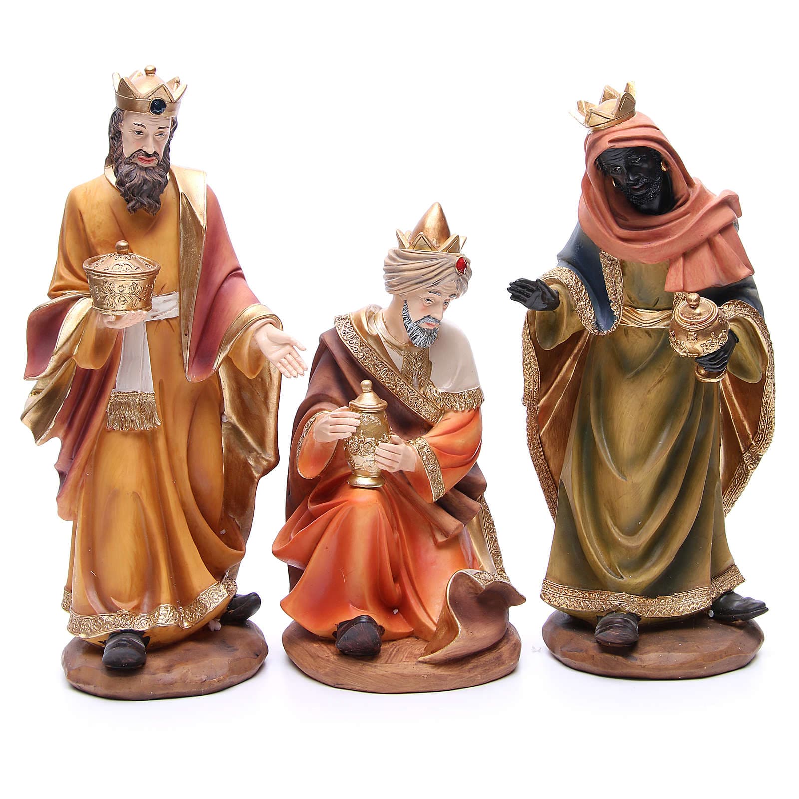 Natività completa con re magi presepe in poliresina 11 soggetti - 3