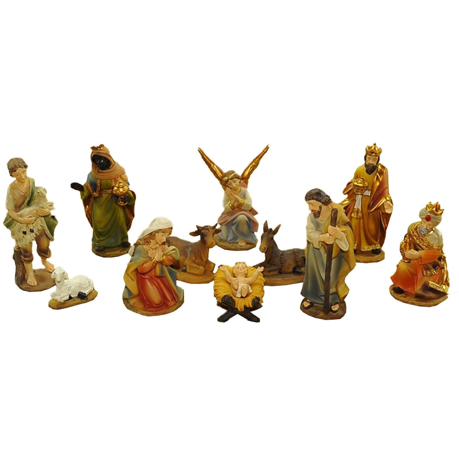 Natività completa con re magi presepe in poli-resina 11 soggetti - 2