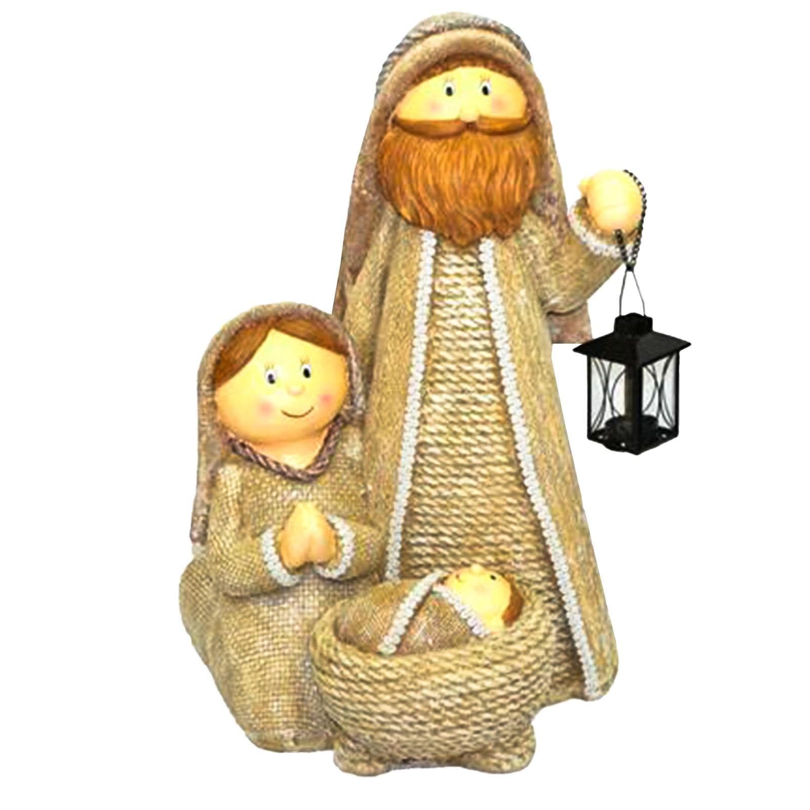 Natività monoblocco con lanterna in poliresina decorazione natalizia h 62 cm - 2