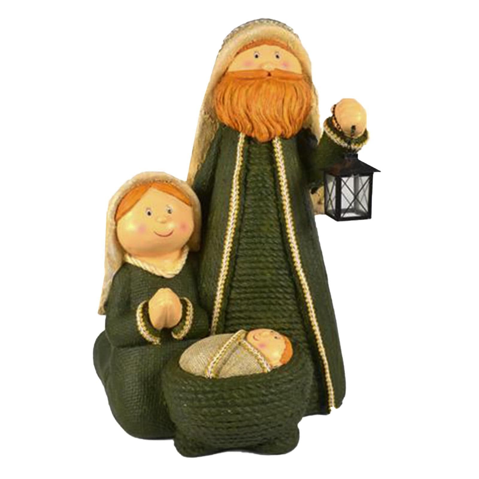 Natività monoblocco con lanterna in poliresina decorazione natalizia h 62 cm - 4