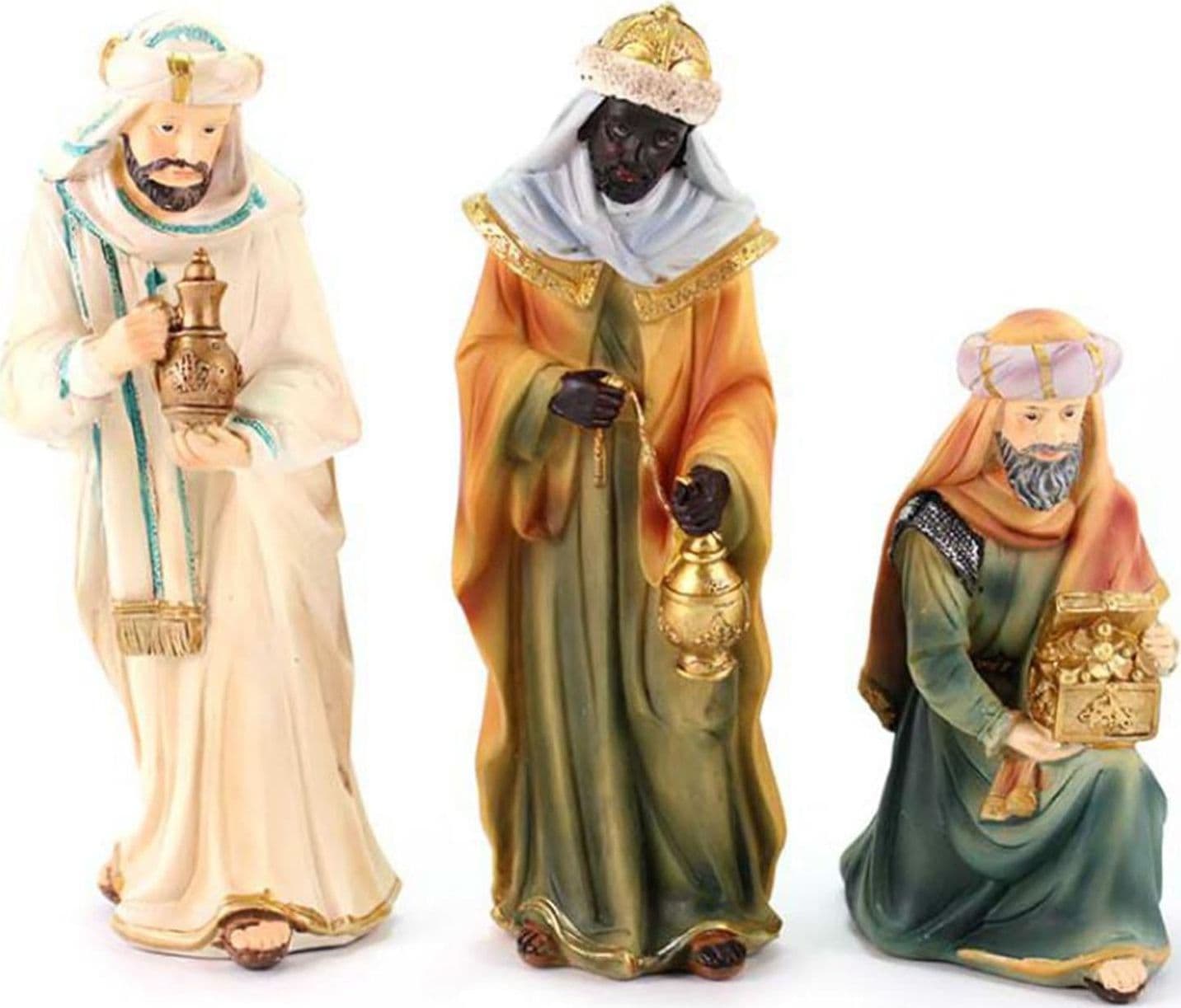 Natività completa con re magi presepe in poliresina 11 soggetti - 3