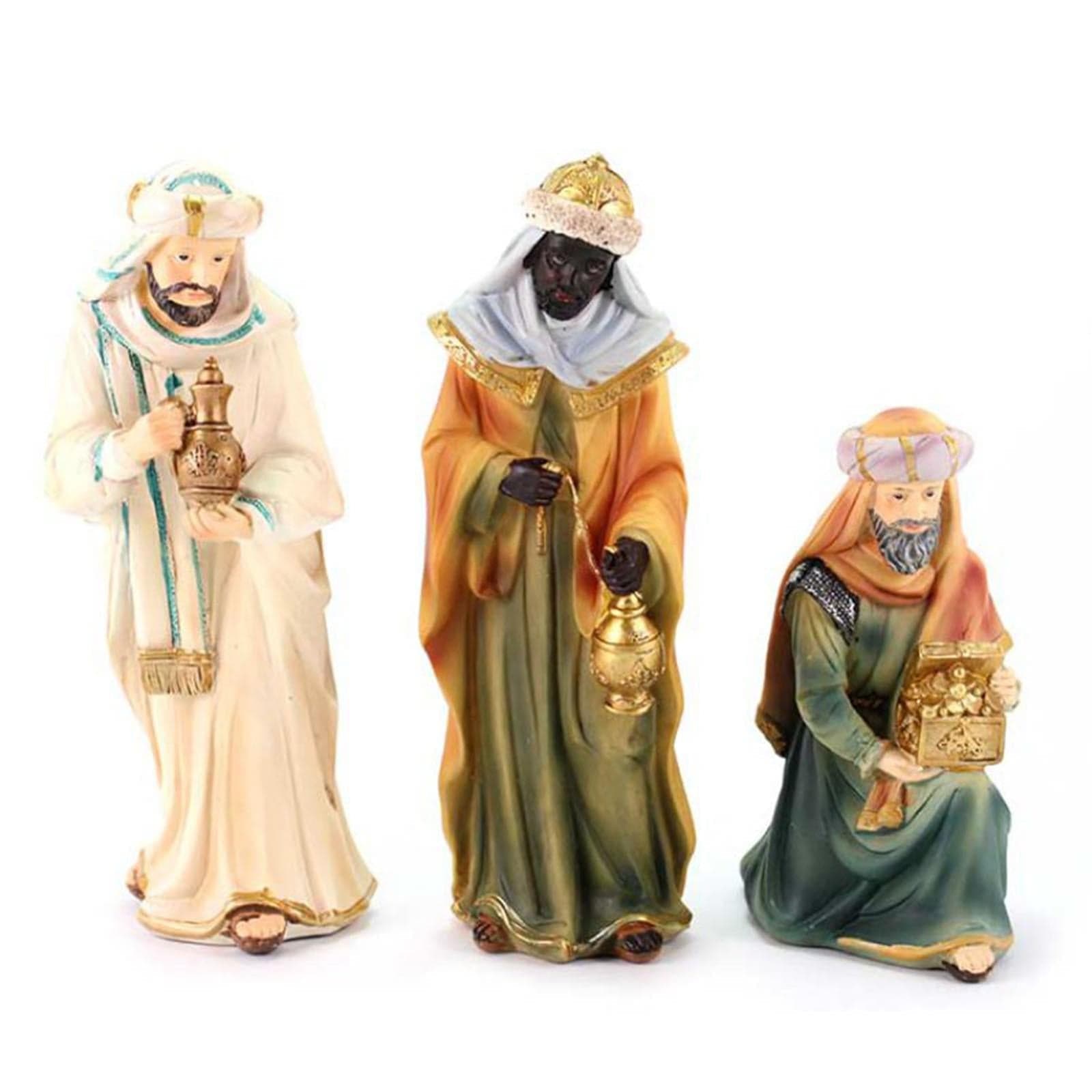 Natività completa con re magi presepe in poliresina 11 soggetti - 3
