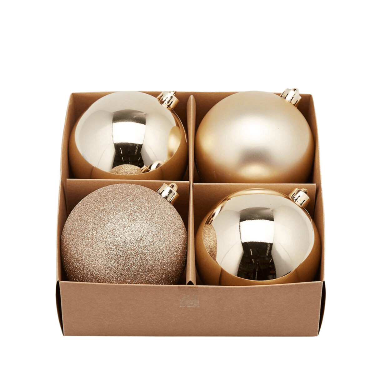 Palline per albero di Natale, colore Oro chiaro, tinta unita, in PVC - 2
