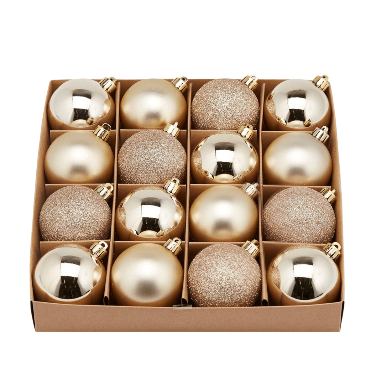 Palline per albero di Natale, colore Oro chiaro, tinta unita, in PVC - 3