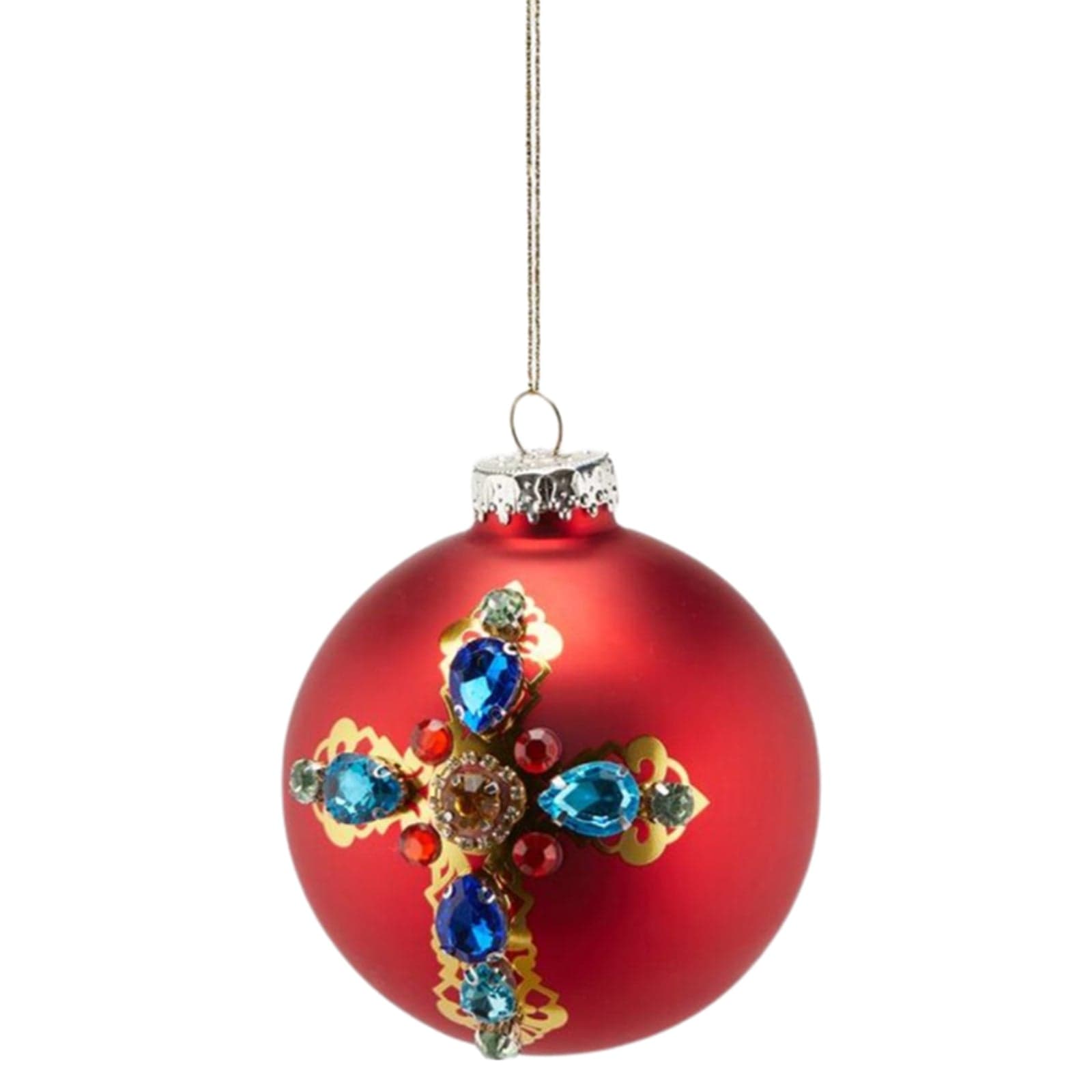 Pallina per albero di Natale in vetro con decorazioni, Ø 10 cm - 3