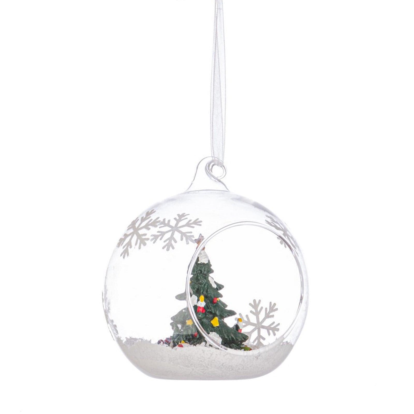 Palline natalizie per albero di natale in vetro trasparente da 9 cm per decorazioni 4 pezzi - 2
