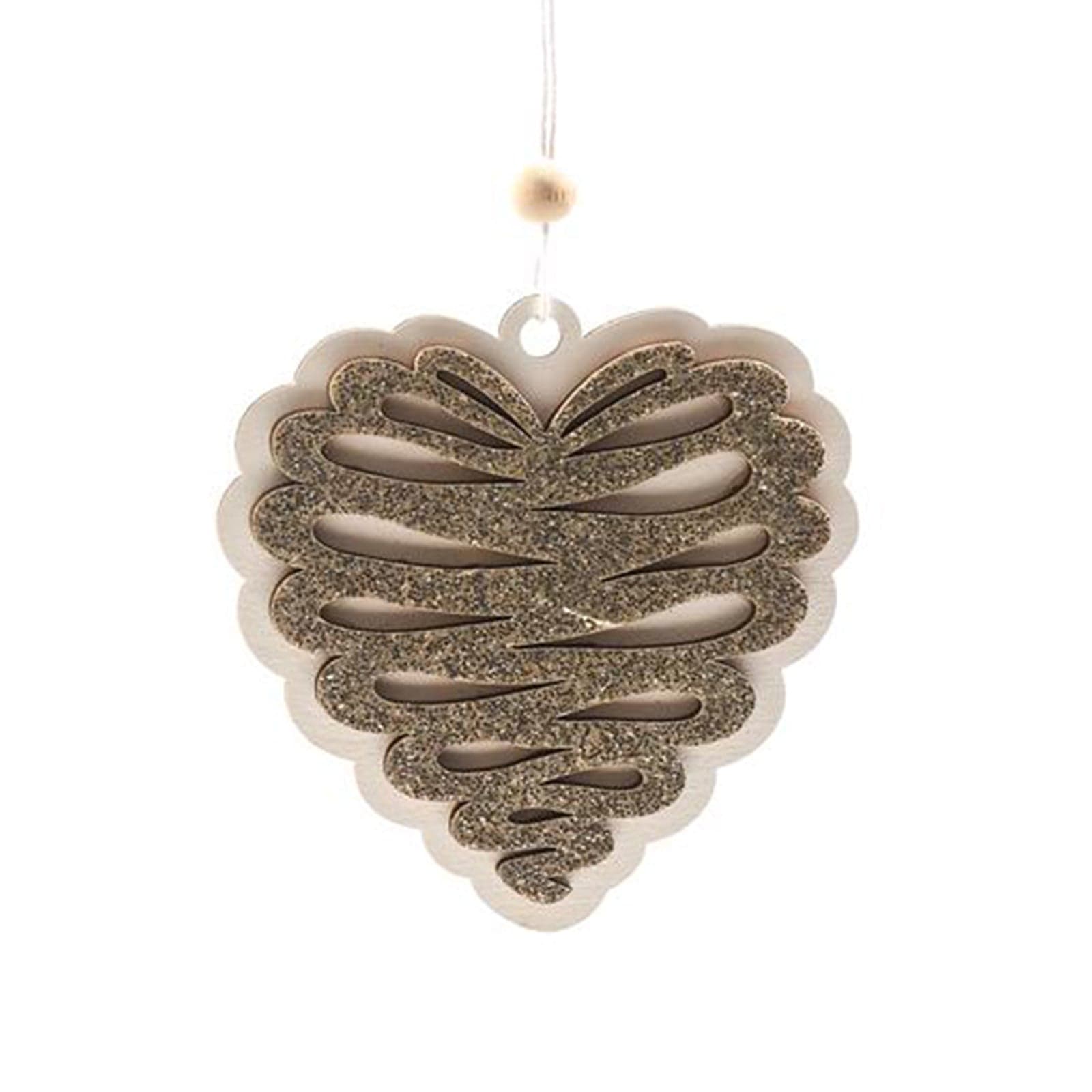 Pendente natalizio per Albero di Natale in legno, confezione da 3 pezzi, Ø 10 cm - 2