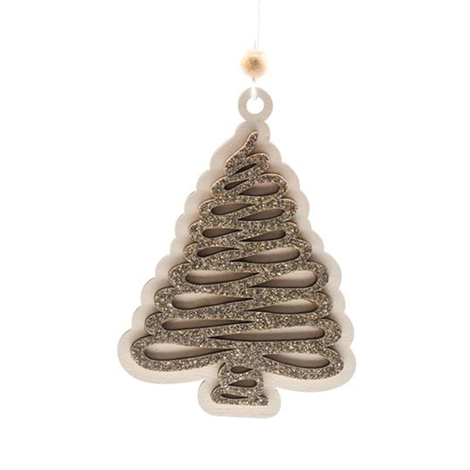 Pendente natalizio per Albero di Natale in legno, confezione da 3 pezzi, Ø 10 cm - 3
