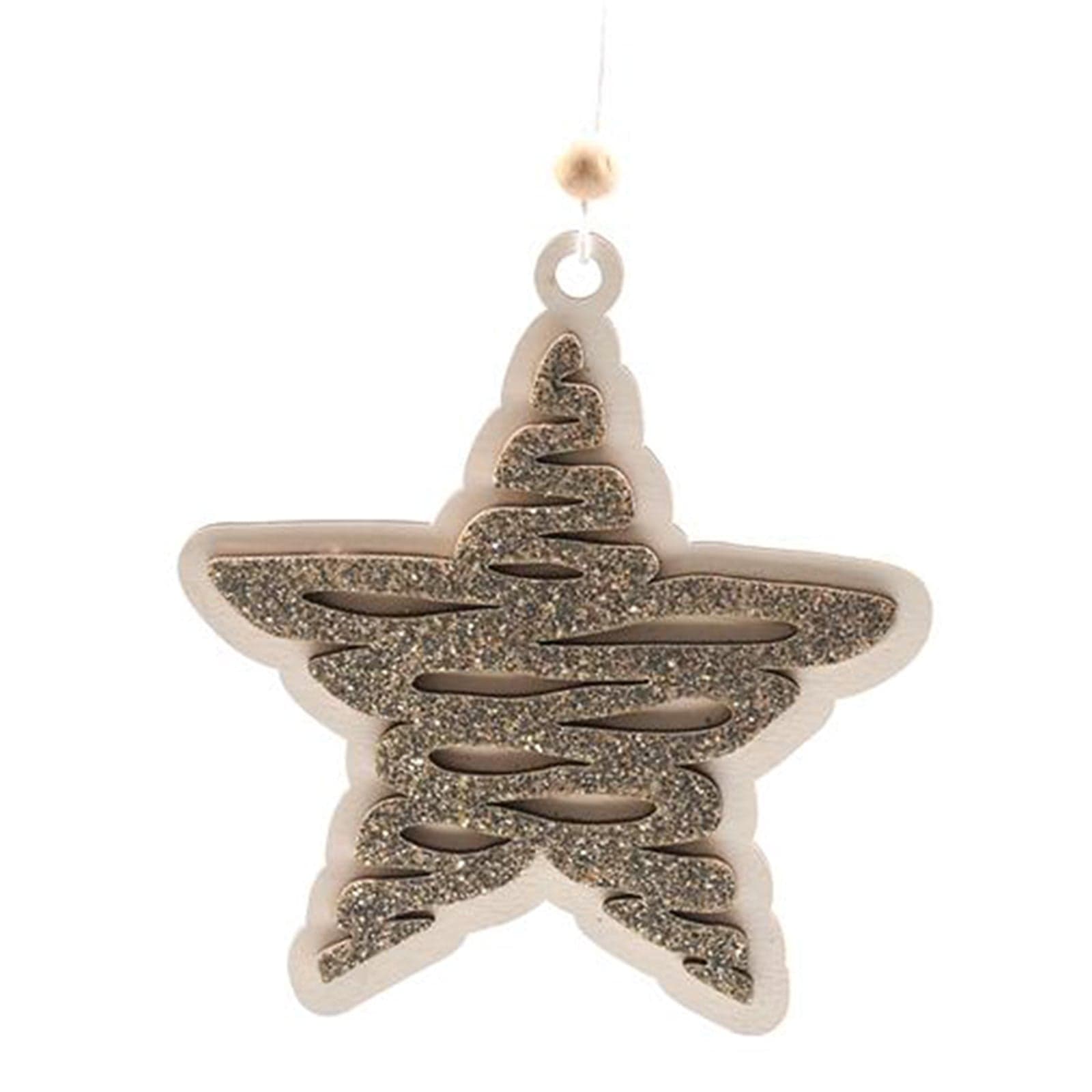 Pendente natalizio per Albero di Natale in legno, confezione da 3 pezzi, Ø 10 cm - 4