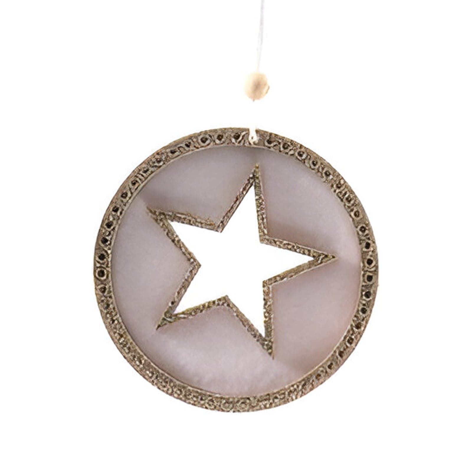 Pendente natalizio per Albero di Natale in legno, confezione da 5 pezzi, Ø 9 cm - 2