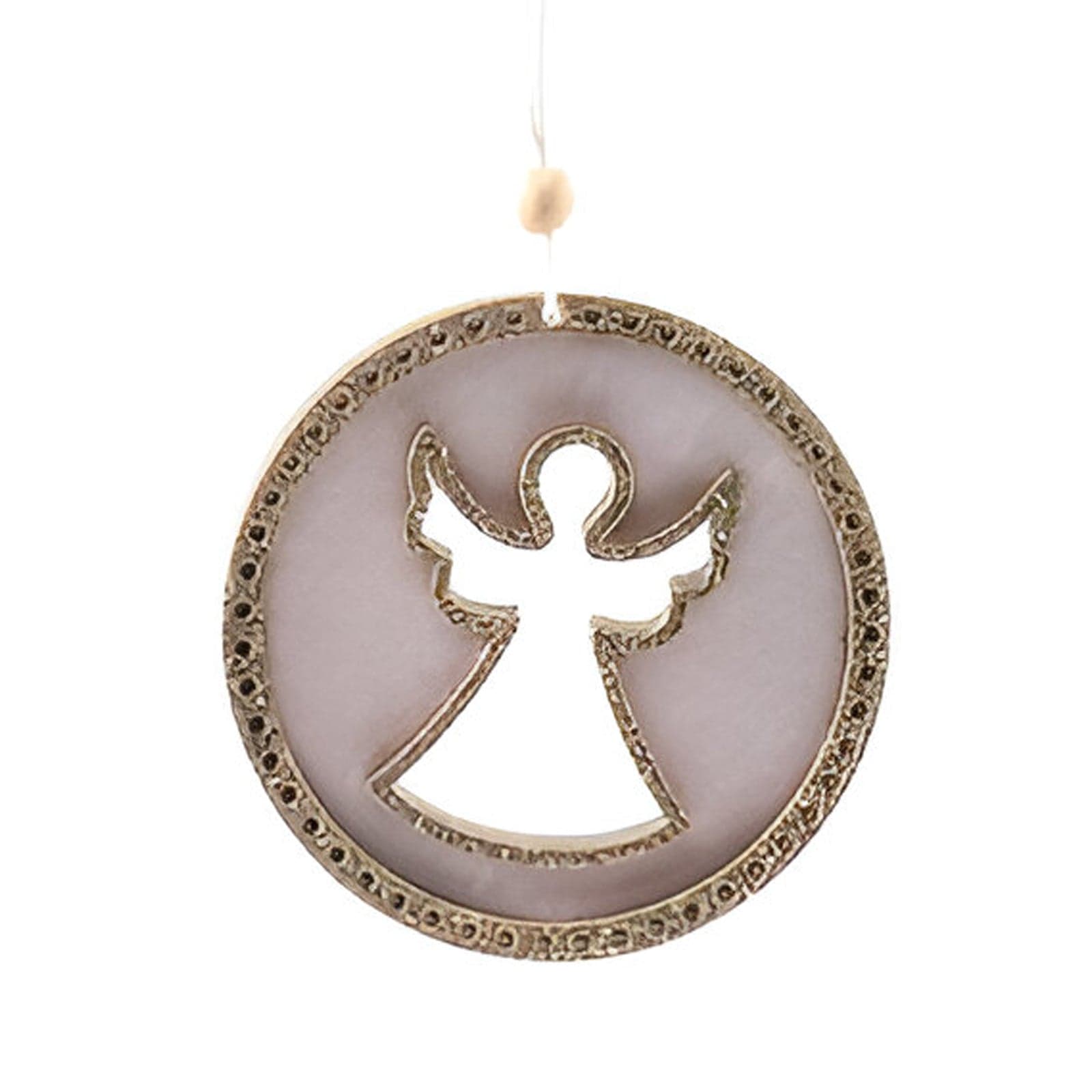 Pendente natalizio per Albero di Natale in legno, confezione da 5 pezzi, Ø 9 cm - 3