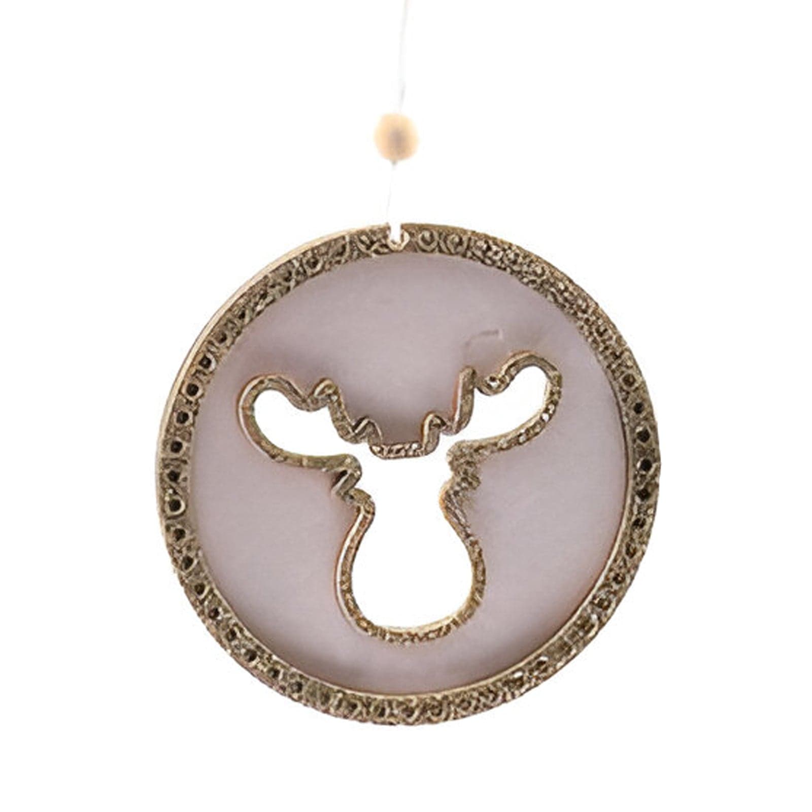 Pendente natalizio per Albero di Natale in legno, confezione da 5 pezzi, Ø 9 cm - 4