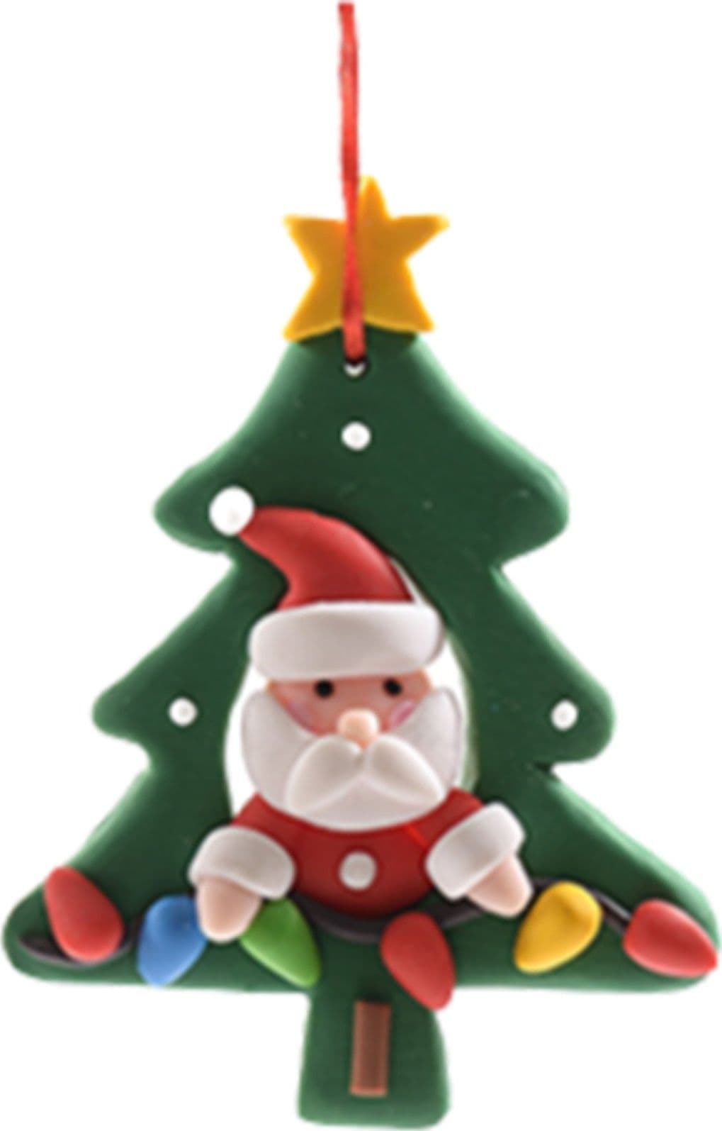 Pendente per albero di Natale in argilla morbida, set da 3 pezzi 9 x 9 x 1,5 cm - 3