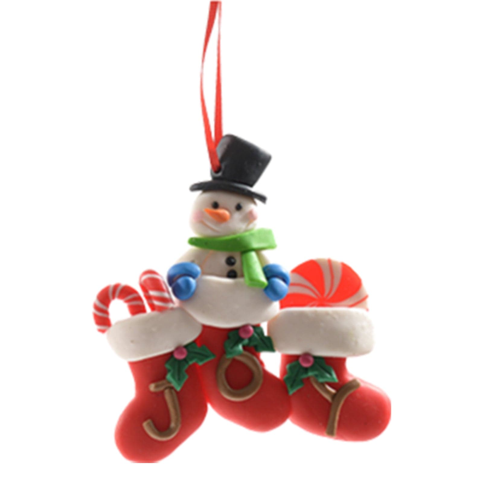 Pendente per albero di Natale in argilla morbida, set da 3 pezzi 9 x 9 x 1,5 cm - 4