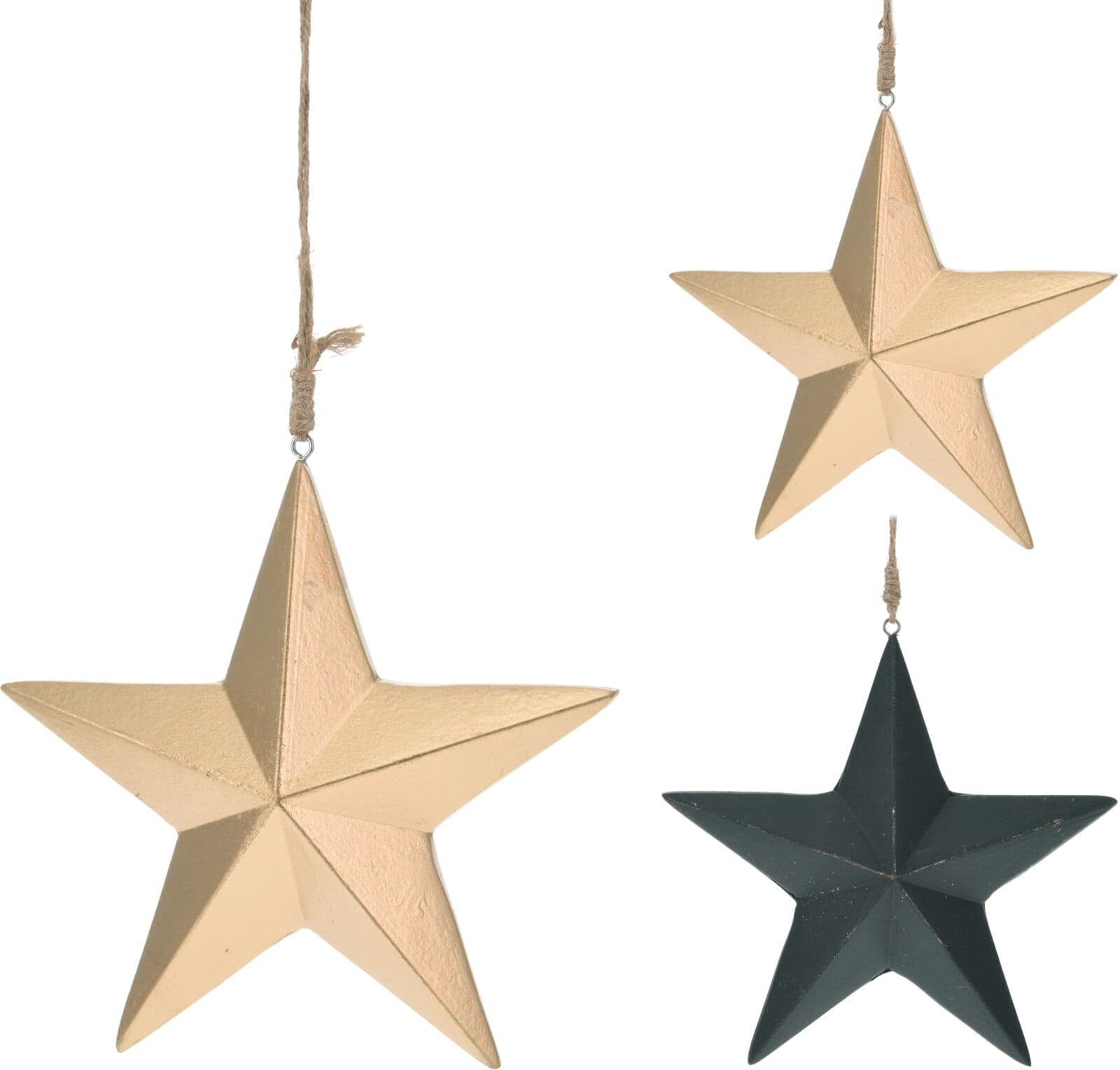 Pendenti per Albero di Natale a forma di Stella, in legno, da 16 cm, confezione da 8 pezzi - 3
