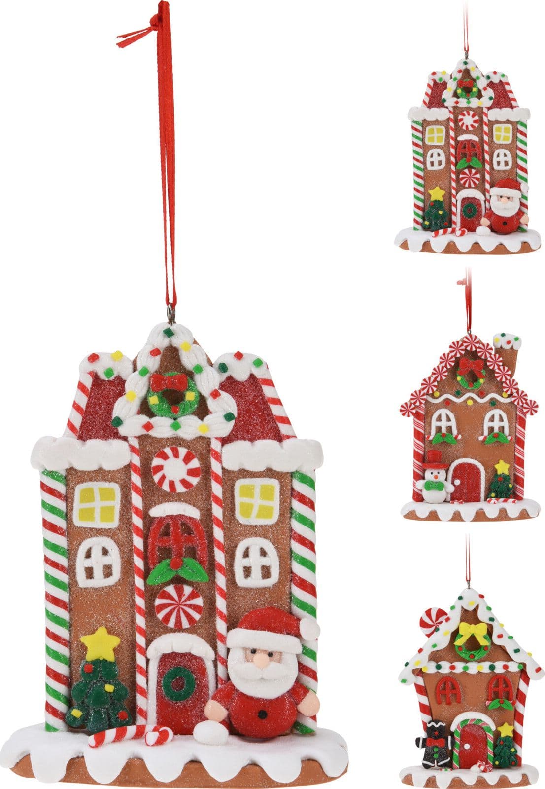 Pendenti per Albero di Natale a forma di casetta, in PVC, da 13 cm, confezione da 12 pezzi - 4