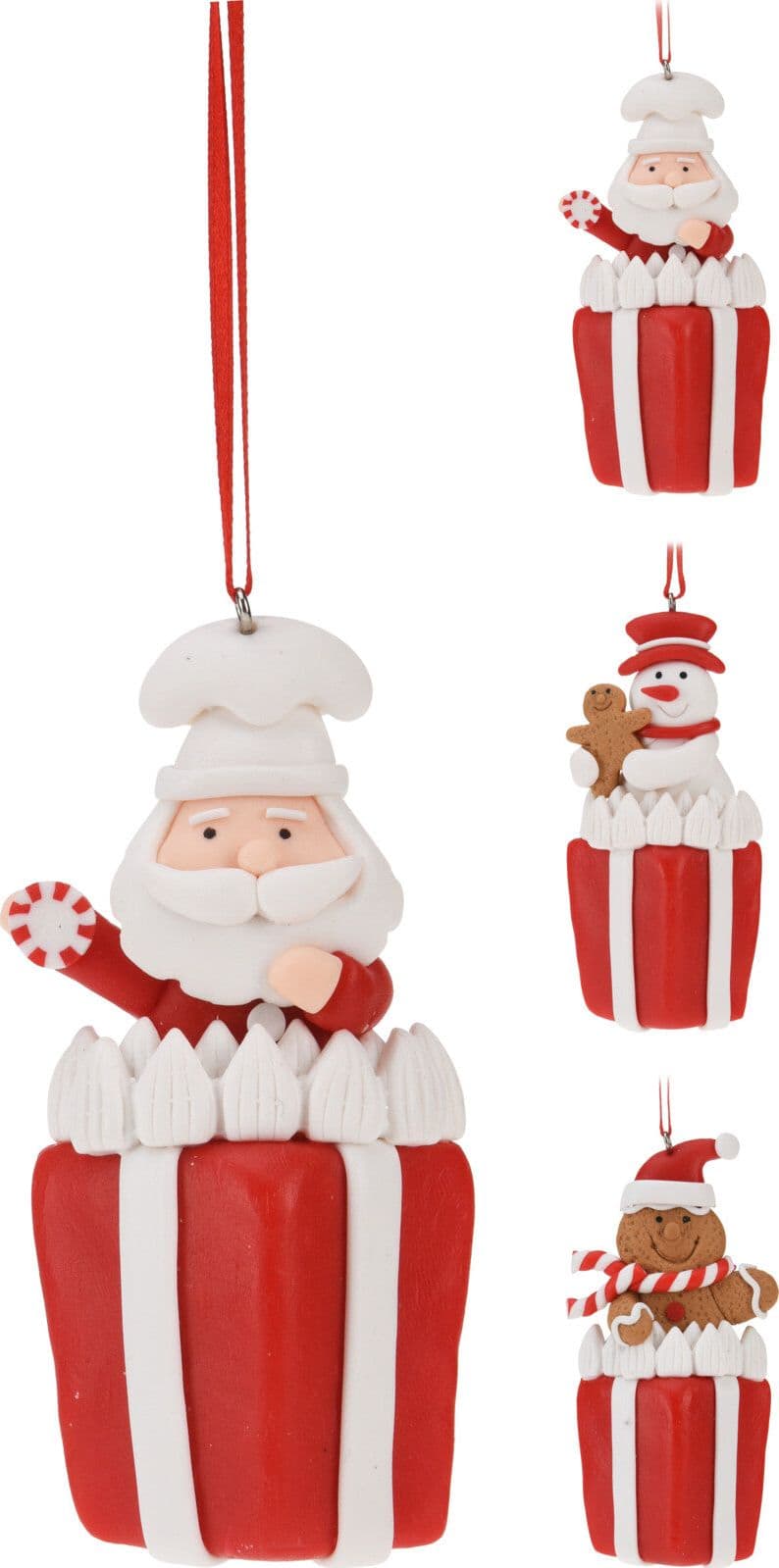 Pendenti per Albero di Natale con figure natalizie, in PVC, da 10 cm, confezione da 12 pezzi - 4