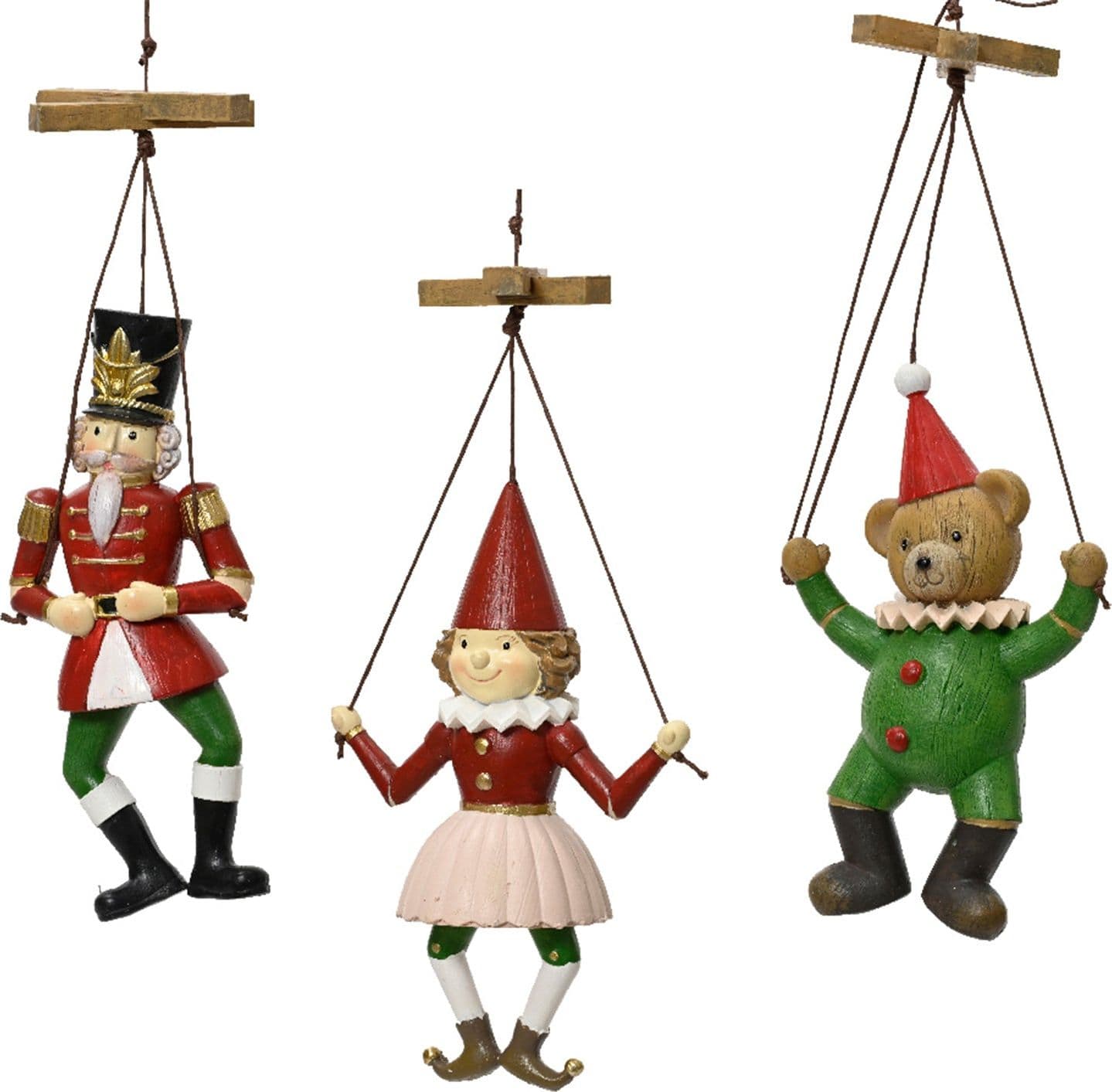 Pendaglio burattini decorazione per albero di natale h 10,7 cm - 4