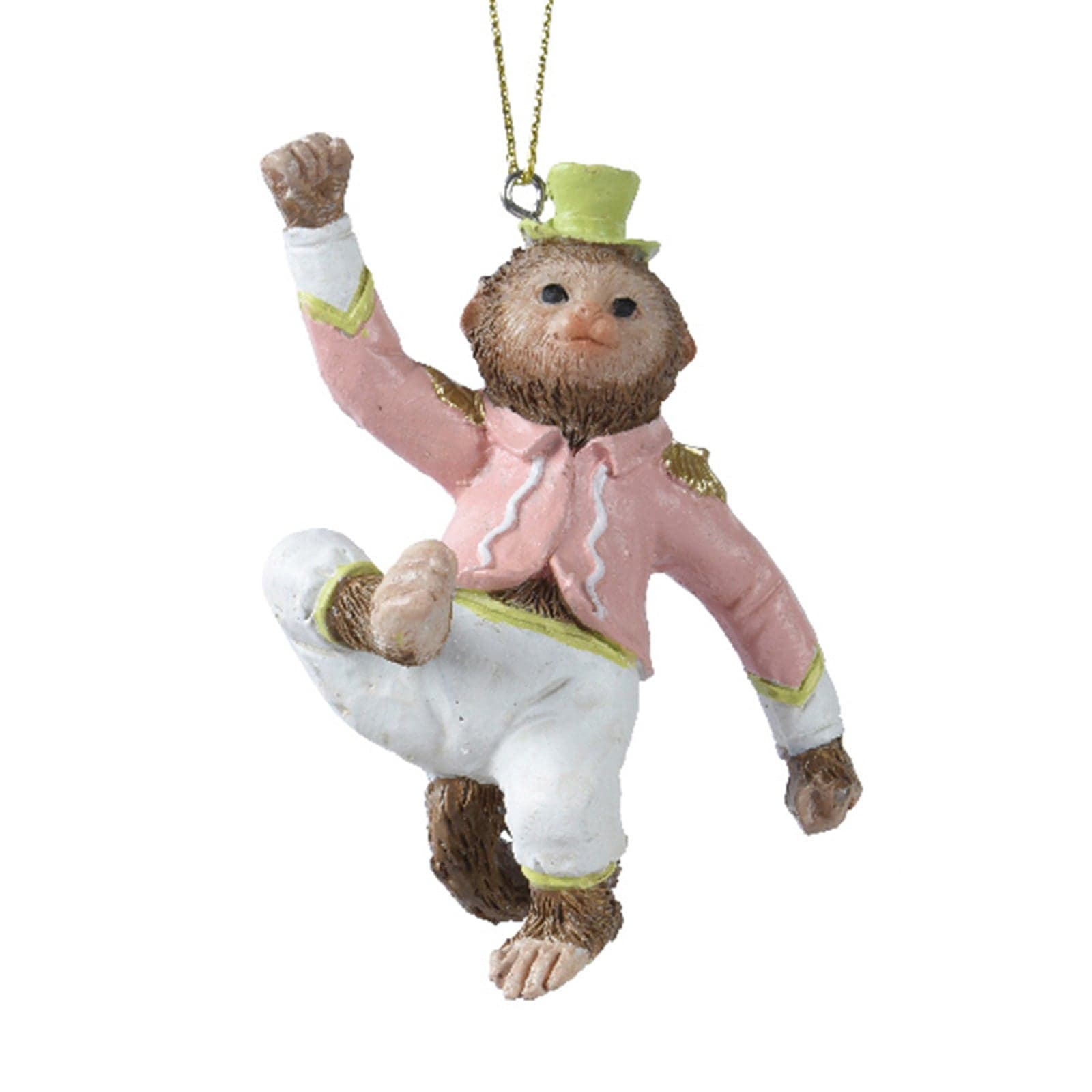 Pendaglio scimmie con corona decorazione natalizia h 8.5 cm - 2