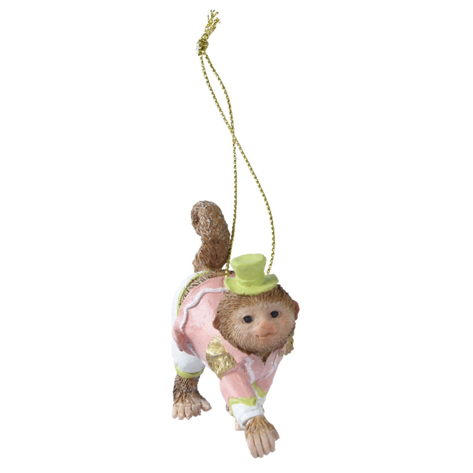 Pendaglio scimmie con corona decorazione natalizia h 8.5 cm - 3