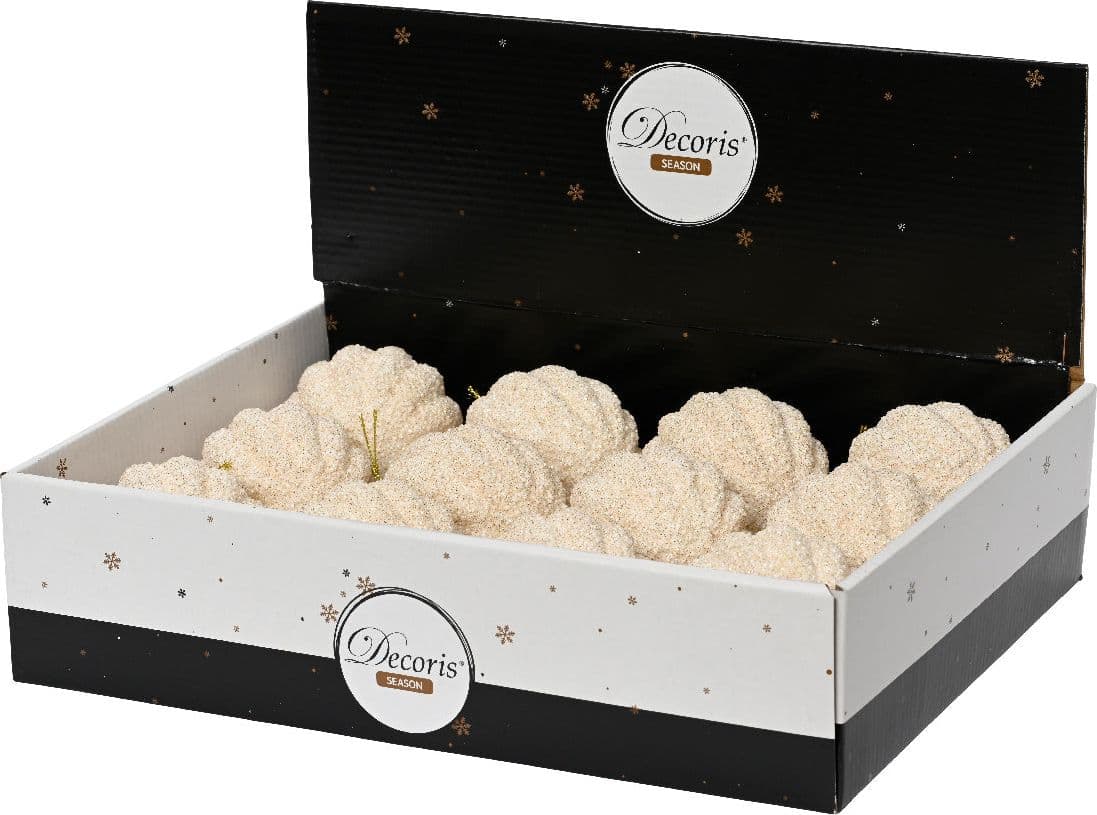 Palline perla decorazione per albero di natale da 8 cm, confezione da 12 pezzi - 2