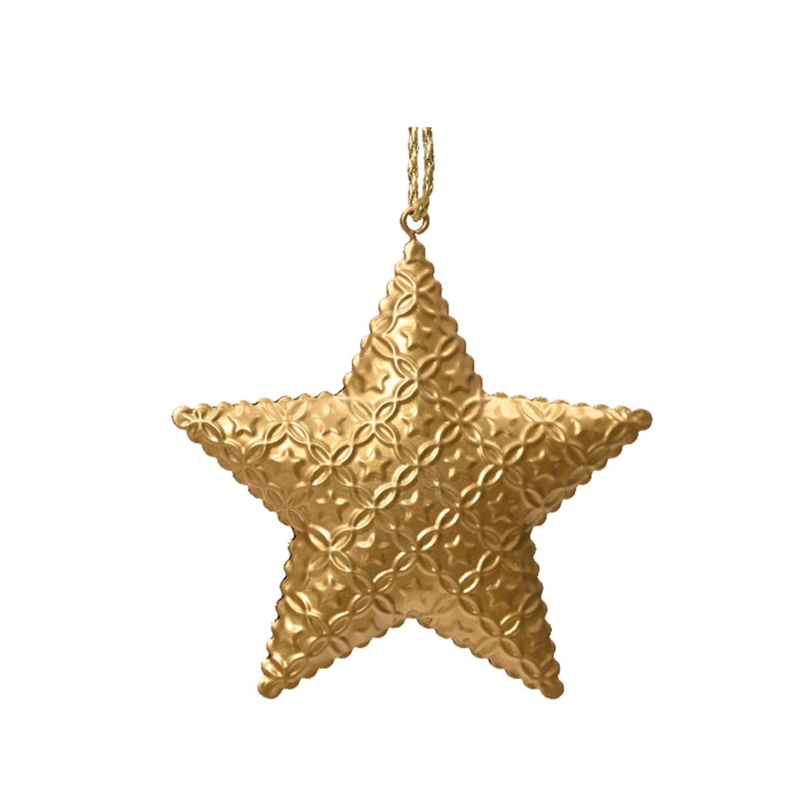 Pendaglio oro con fiocchi di neve, stella e albero di natale decorazione natalizia - 2